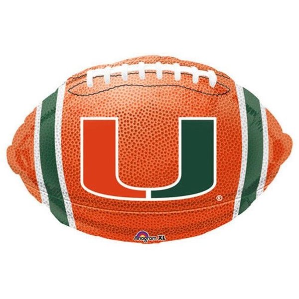 Anagram Anagram 75045 18 in. University of Miami Football Balloon - Pack of 5 75045